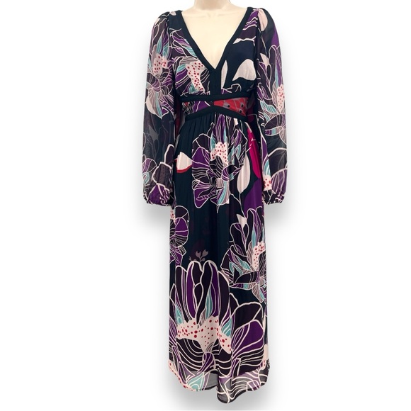 Anthropologie Let Me Be Floral Midi Maxi Dress Size Small - Picture 2 of 12
